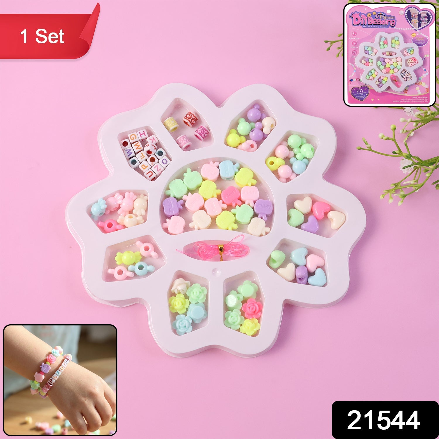 DIY Beading Jewellery Making Kit – Creative Bracelet & Necklace Set for Kids Secondary image