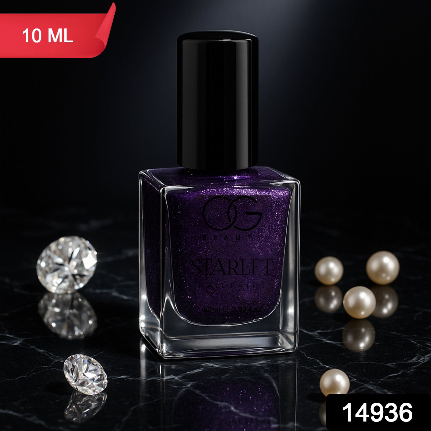 Purple Dazzle Glitter Nail Paint – Quick-Dry Sparkling Shine Secondary image