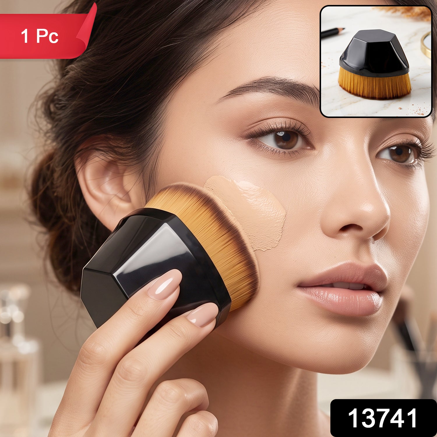 Foundation Makeup Brush – Soft Bristles & Portable Case | BeautyBare (B Grade) Secondary image
