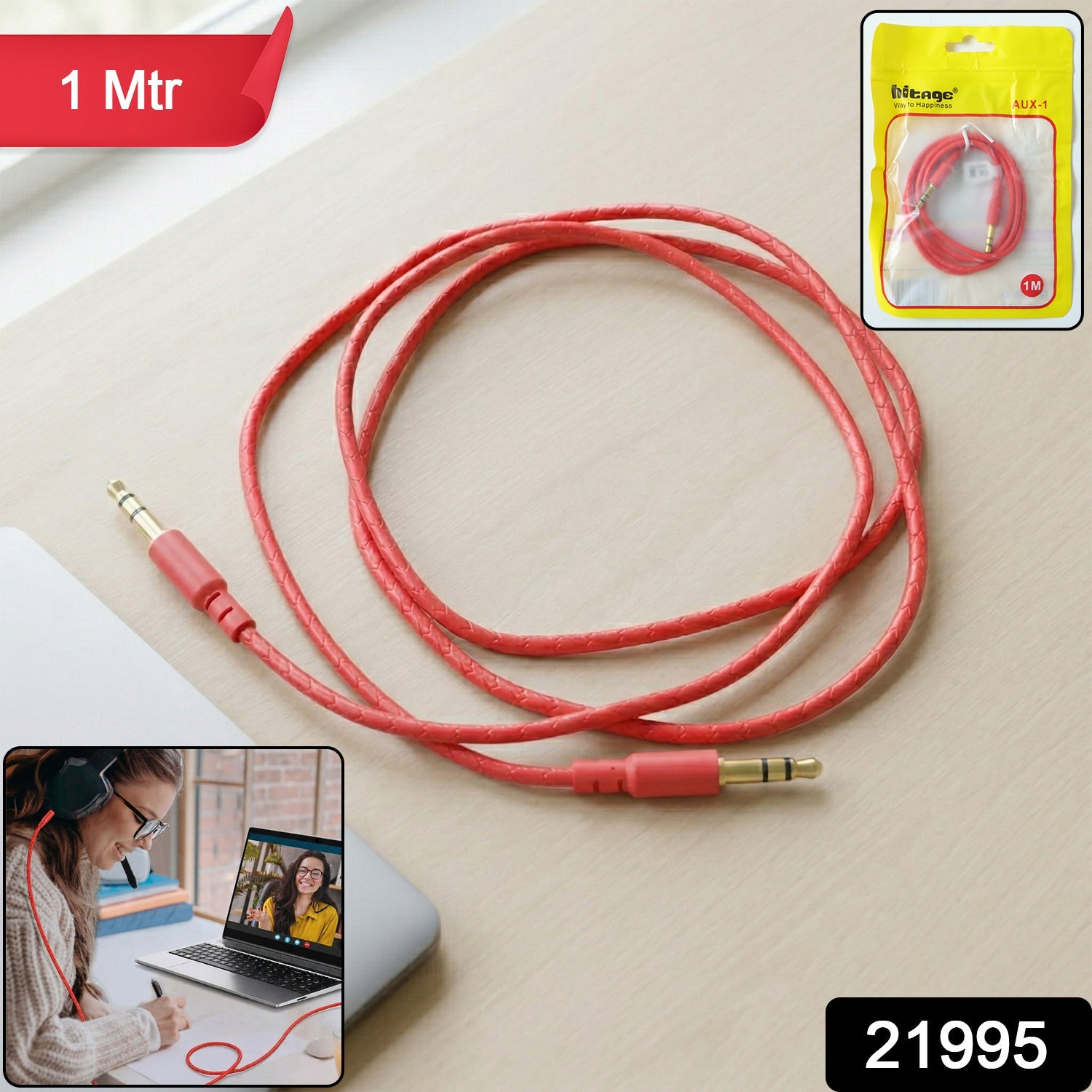 3.5mm AUX Audio Cable – High-Quality Stereo Sound for Devices Secondary image