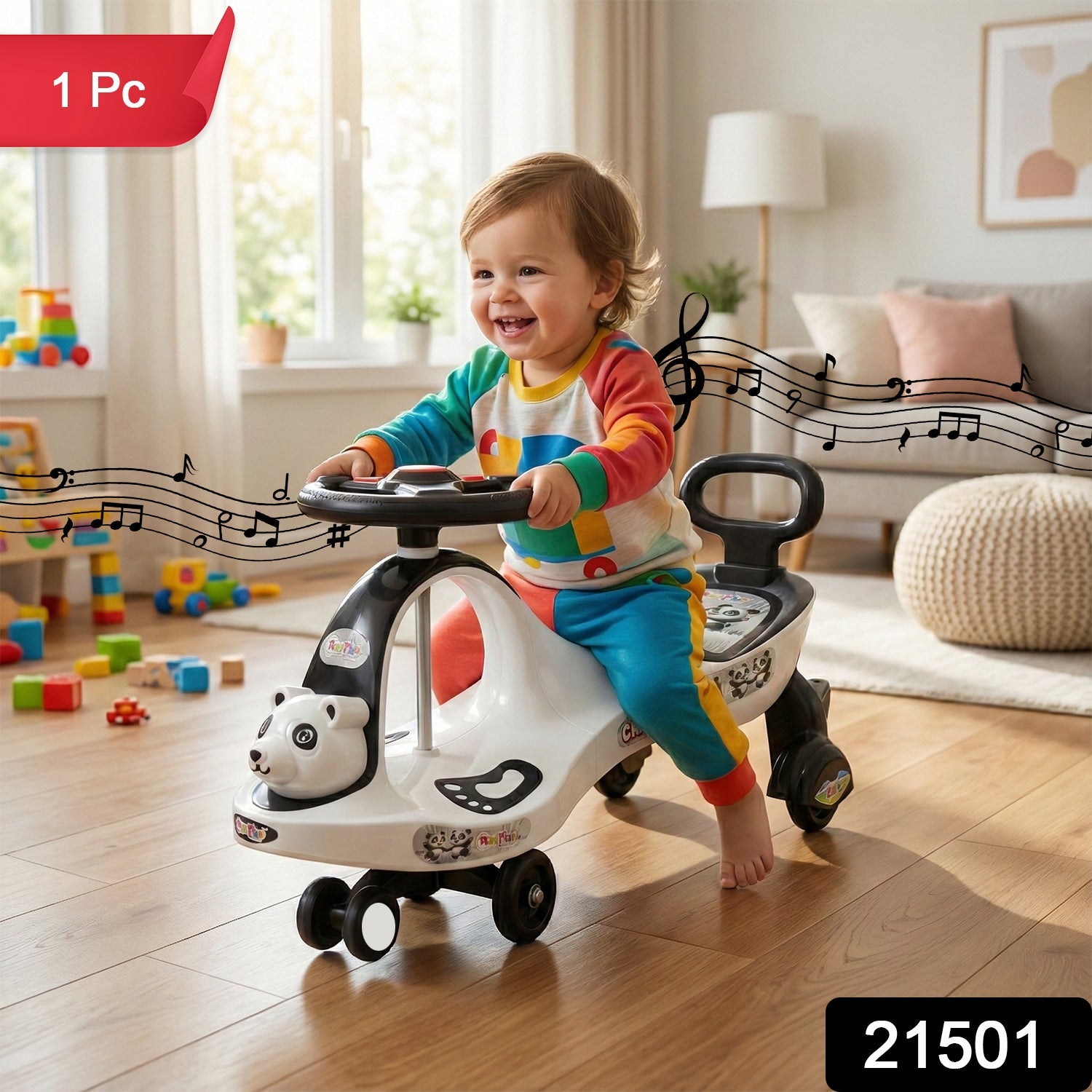 Baby Magic Swing Car Ride-On Toy with Music for Toddlers Secondary image