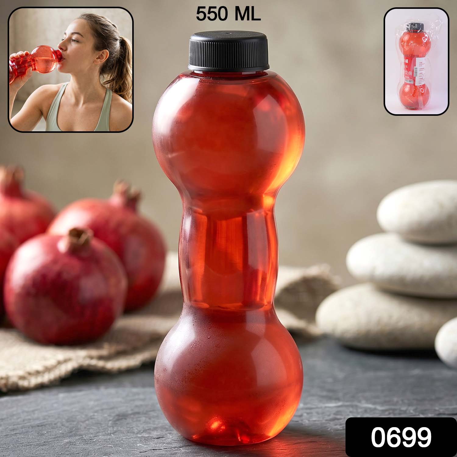 Dumbbell Shaped Water Bottle 550ML – Durable & Leak-Proof Secondary image