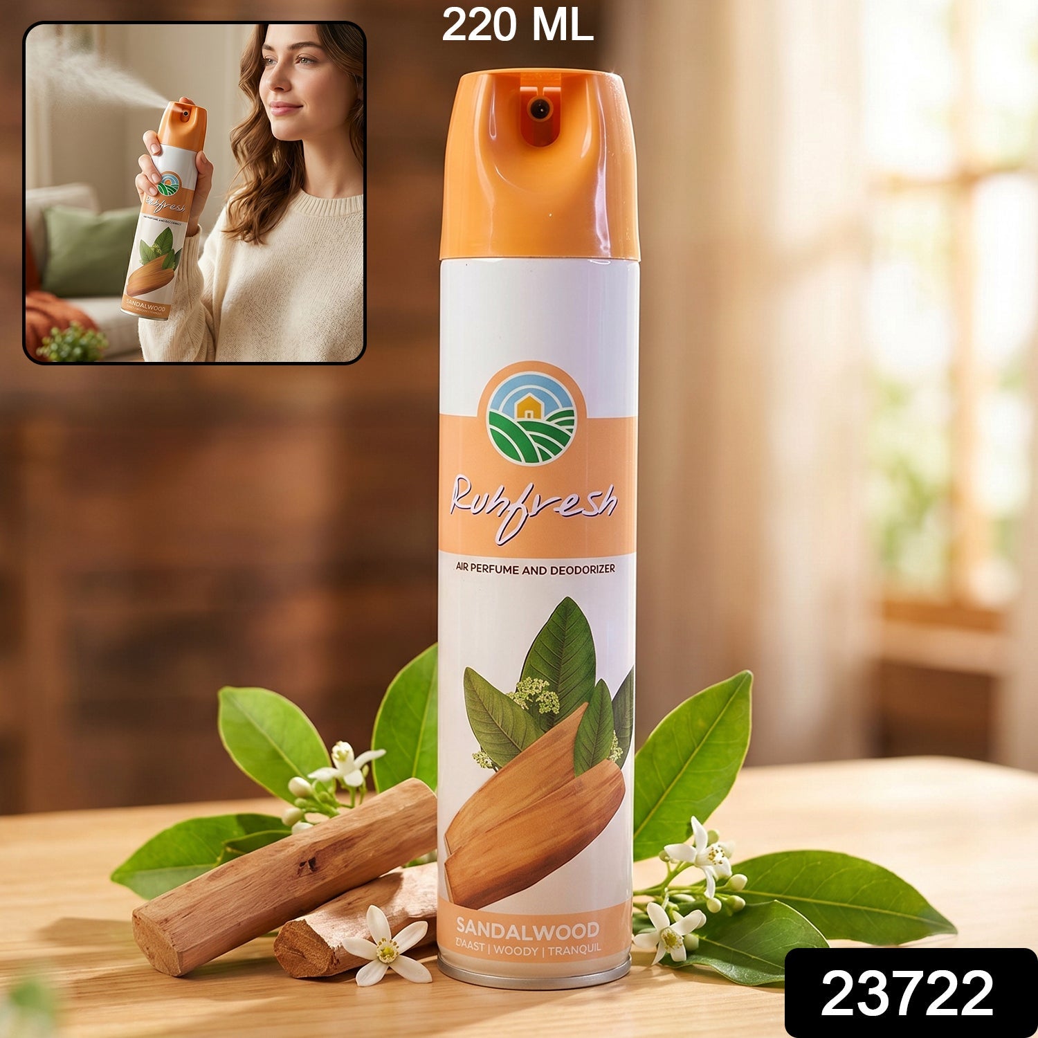 Sandalwood Air Freshener Spray – Long Lasting Fragrance for Homes & Offices Secondary image