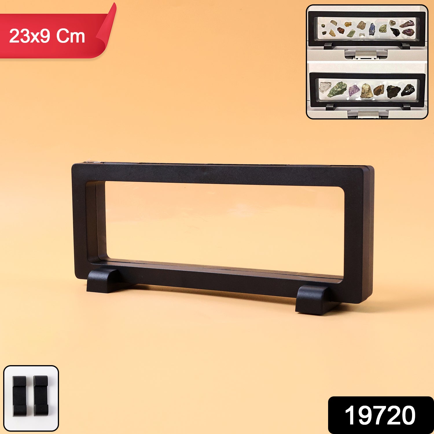 Jewellery Display Box – Transparent Floating Magnetic Frame 23x9 cm Secondary image