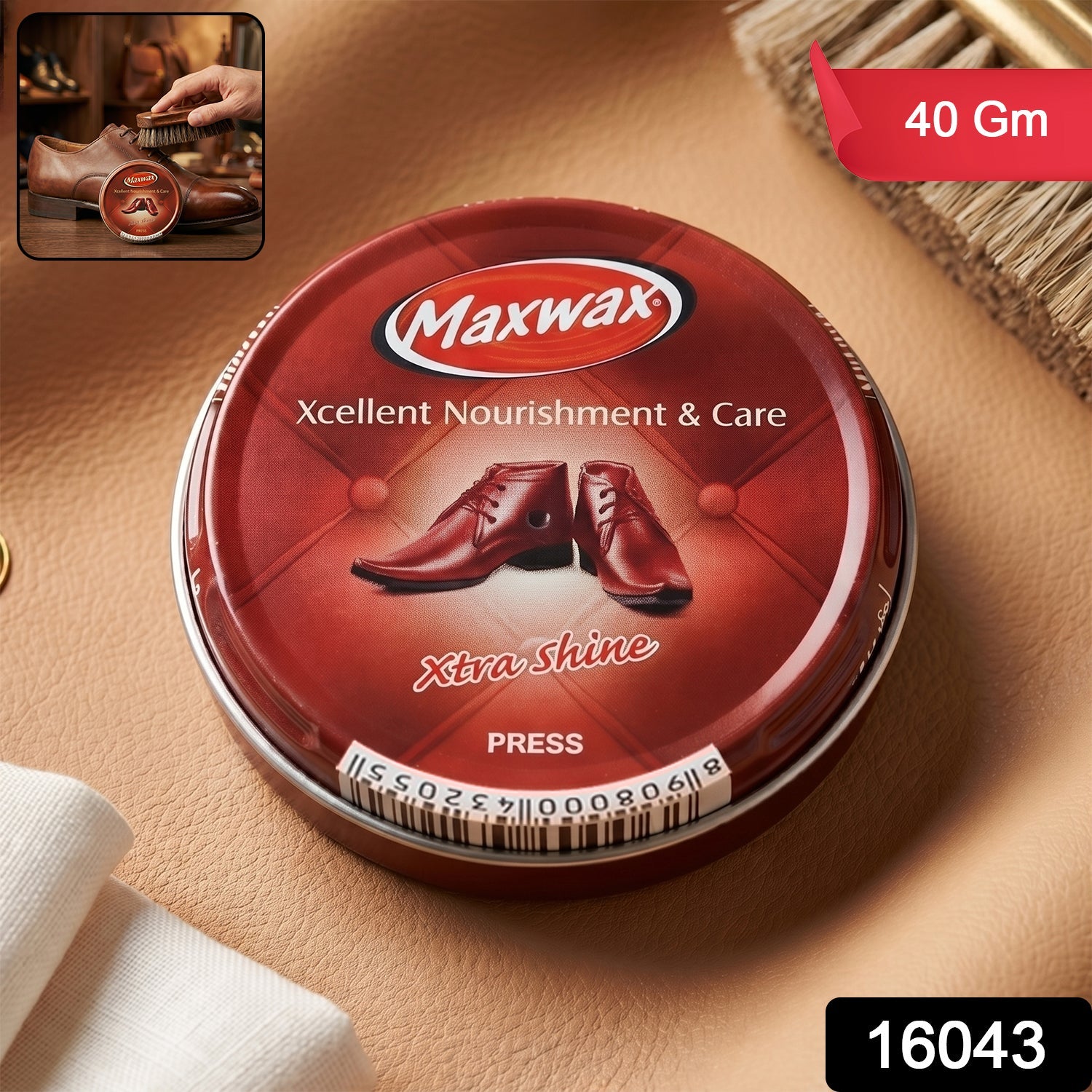 Brown Shoe Polish Cream Instant Shine Nourishment for Leather Secondary image