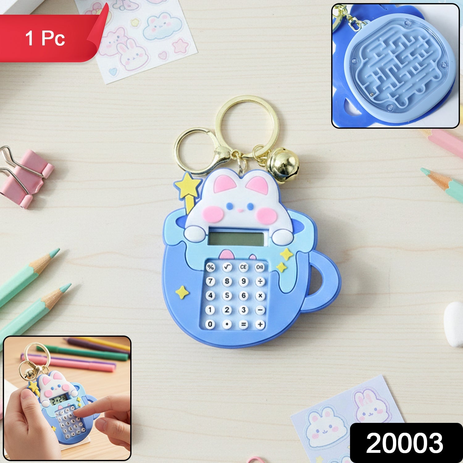 Bunny Calculator Keychain – Portable Mini Digital Calculator Secondary image