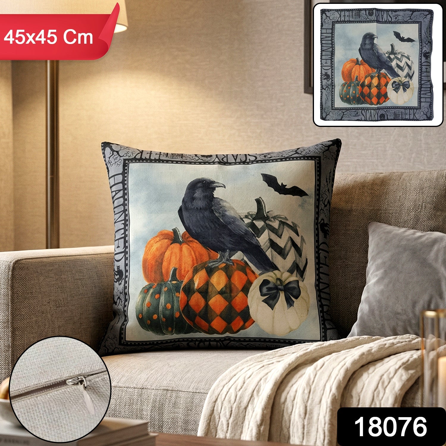 Decorative Cushion Cover – Stylish Zipper Closure for Home Decor Secondary image