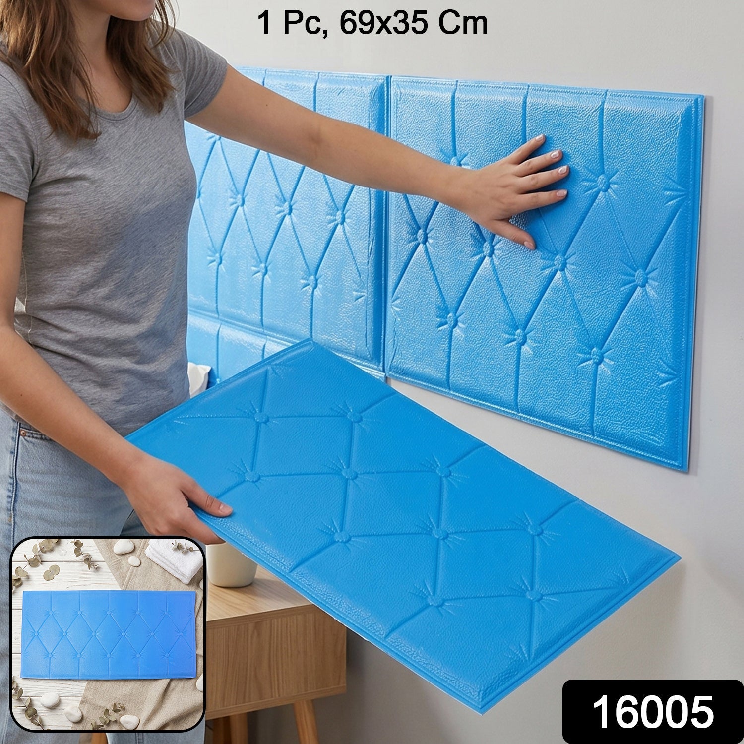 Self Adhesive 3D Foam Wall Panel – Stylish Cushioned Decor Secondary image