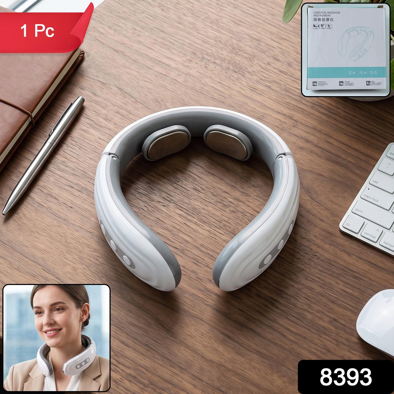 Wireless Electric Neck Massager Cordless Cervical Pulse Massage Device (1 Pc) Secondary image