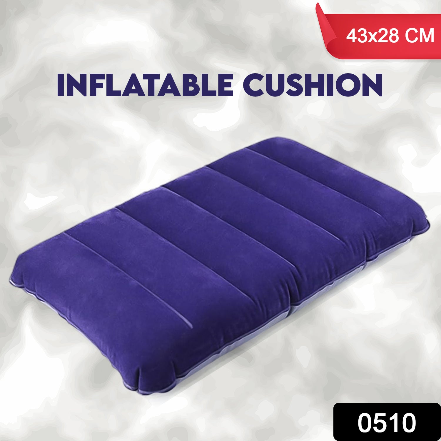 Inflatable Travel Pillow – Velvet Air Comfort (Blue) | PillowTrek Secondary image