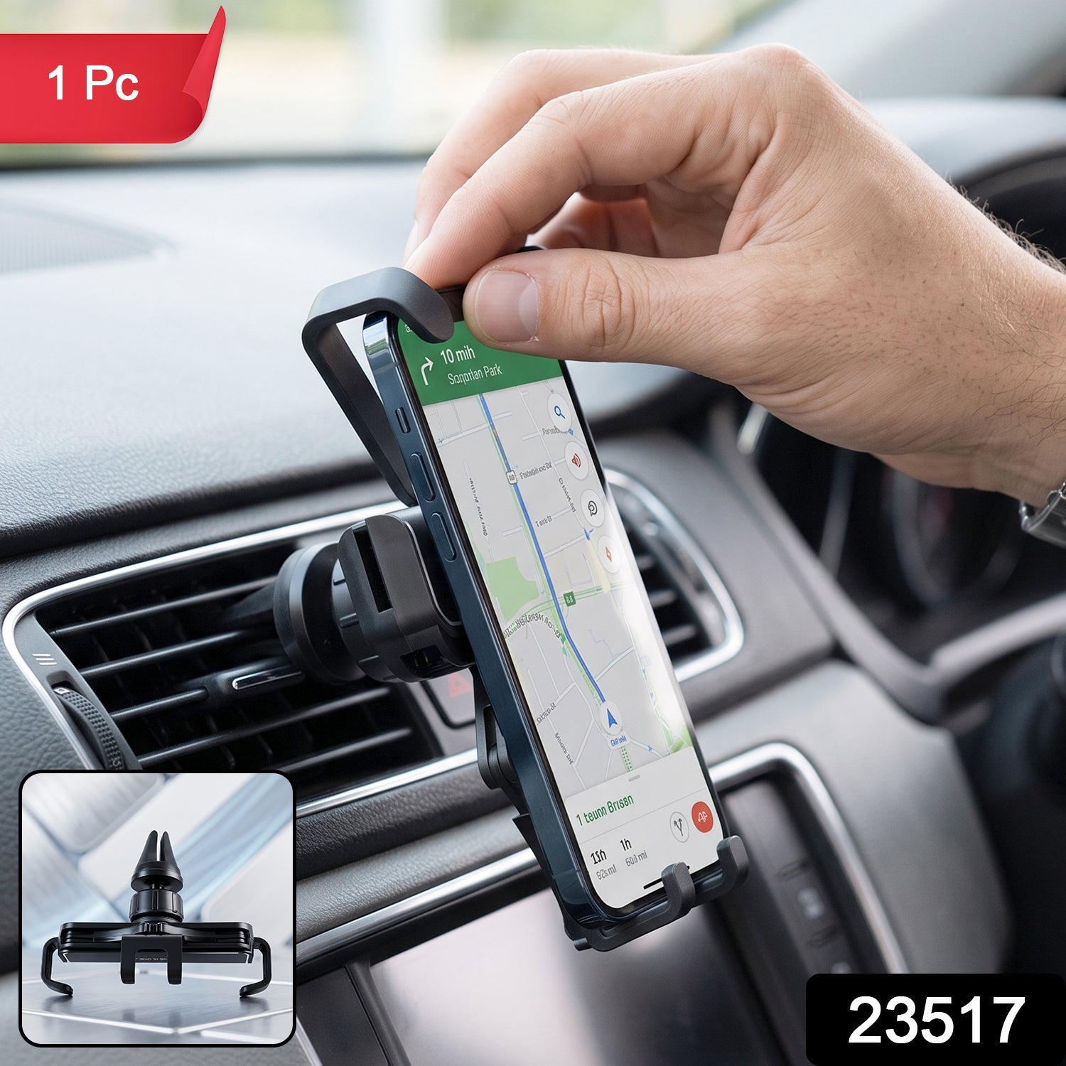 Plastic Car Mobile Phone Holder Air Vent Mount 360 Degree Rotating (1 Pc) Secondary image