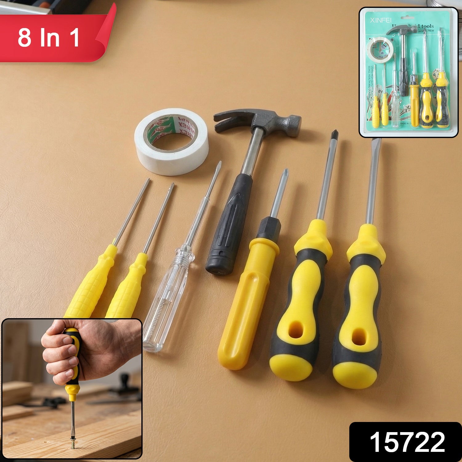 8 in 1 Hand Tool Kit – Compact DIY Repair & Maintenance Set Secondary image