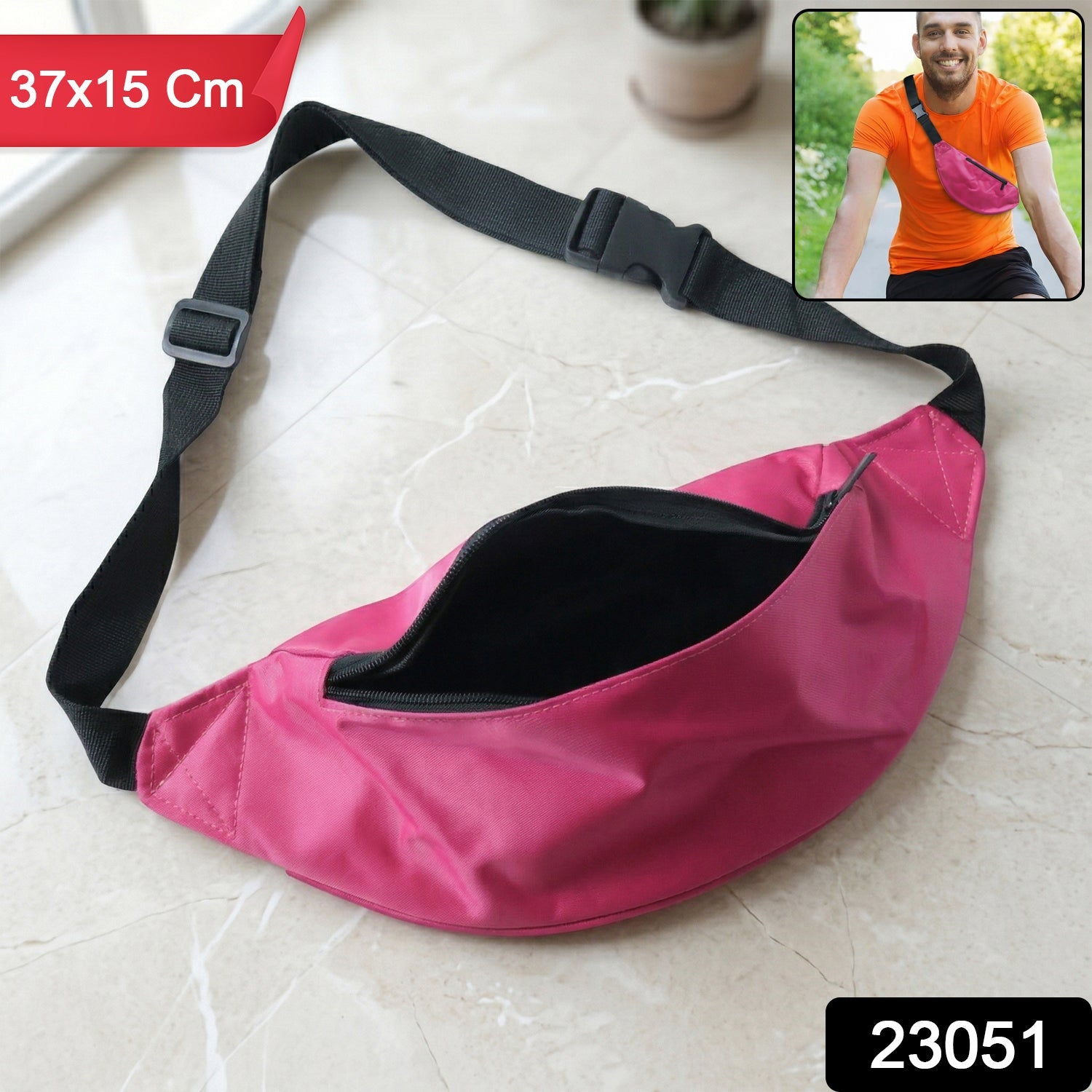 Adjustable Travel Waist Bag – Secure Zipper & Lightweight Design Secondary image