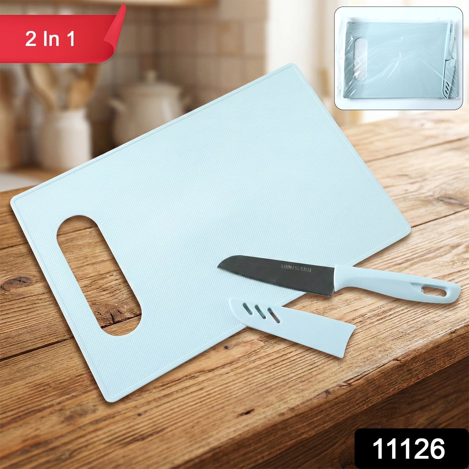 Kitchen Chopping Board with Knife – 2-in-1 Multipurpose Set Secondary image