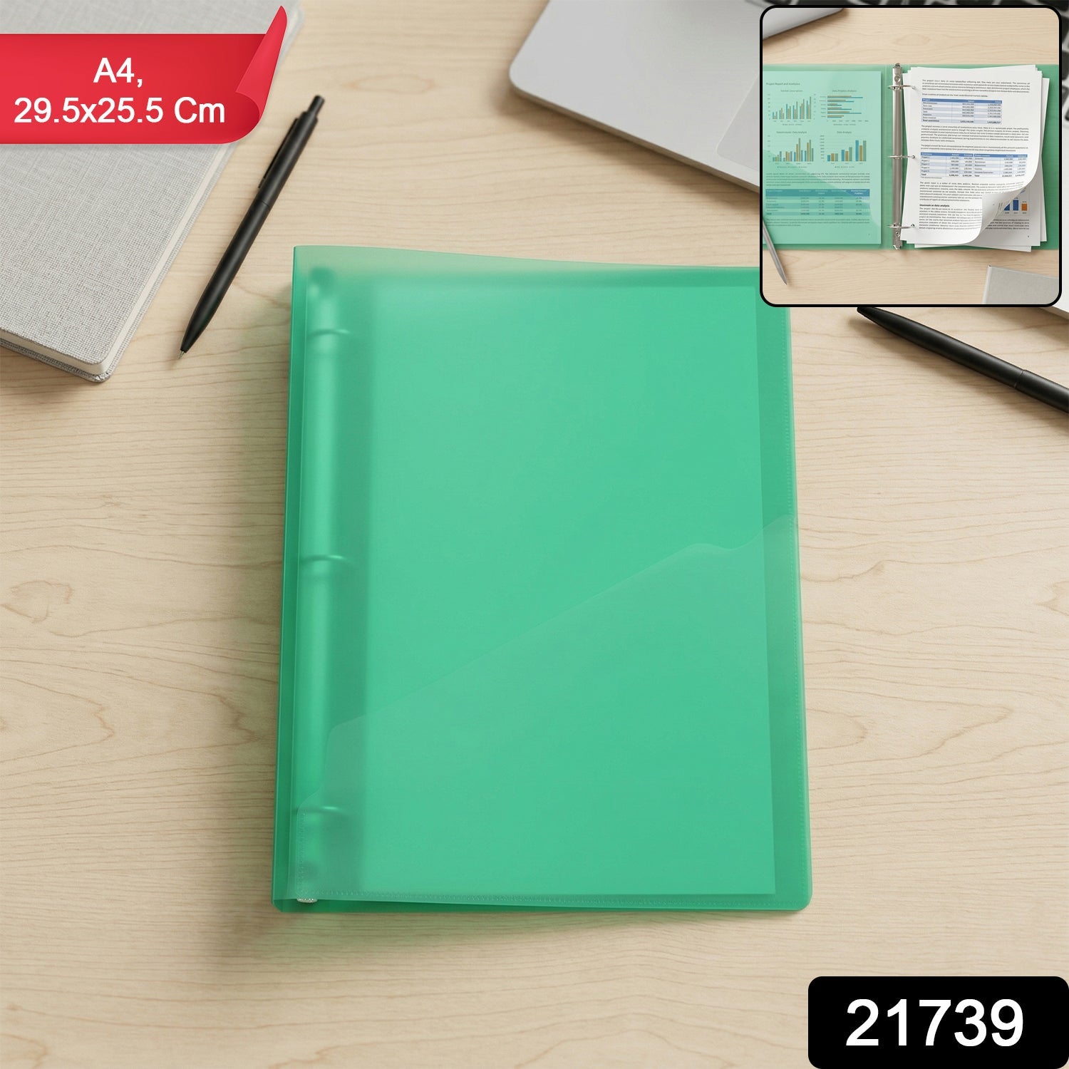 A4 Size Transparent Ring Binder Folder – Durable for Document Organization Secondary image