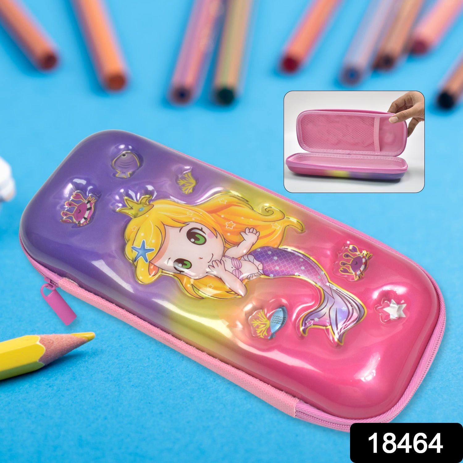 Cute Cartoon Pencil Case – Durable Hard Shell with Zipper Secondary image