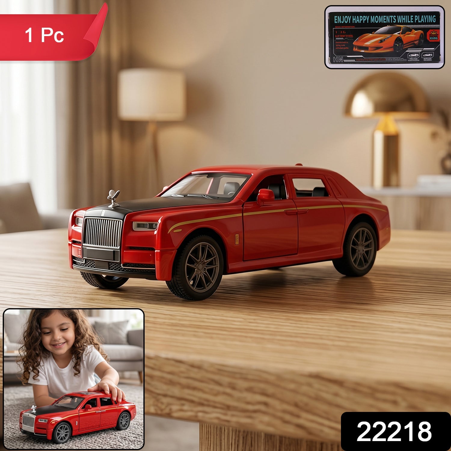 Die-Cast Metal Pull-Back Toy Car – Realistic Luxury Sedan Model Secondary image