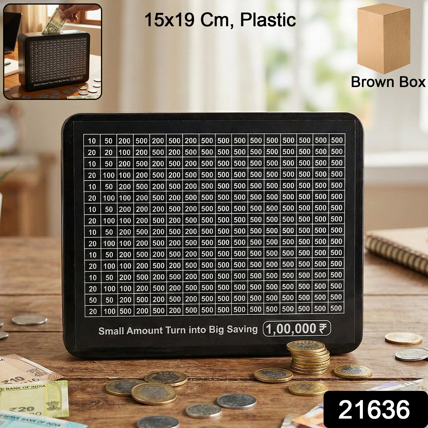 Savings Tracker Money Box – Reusable with Goal Chart Secondary image
