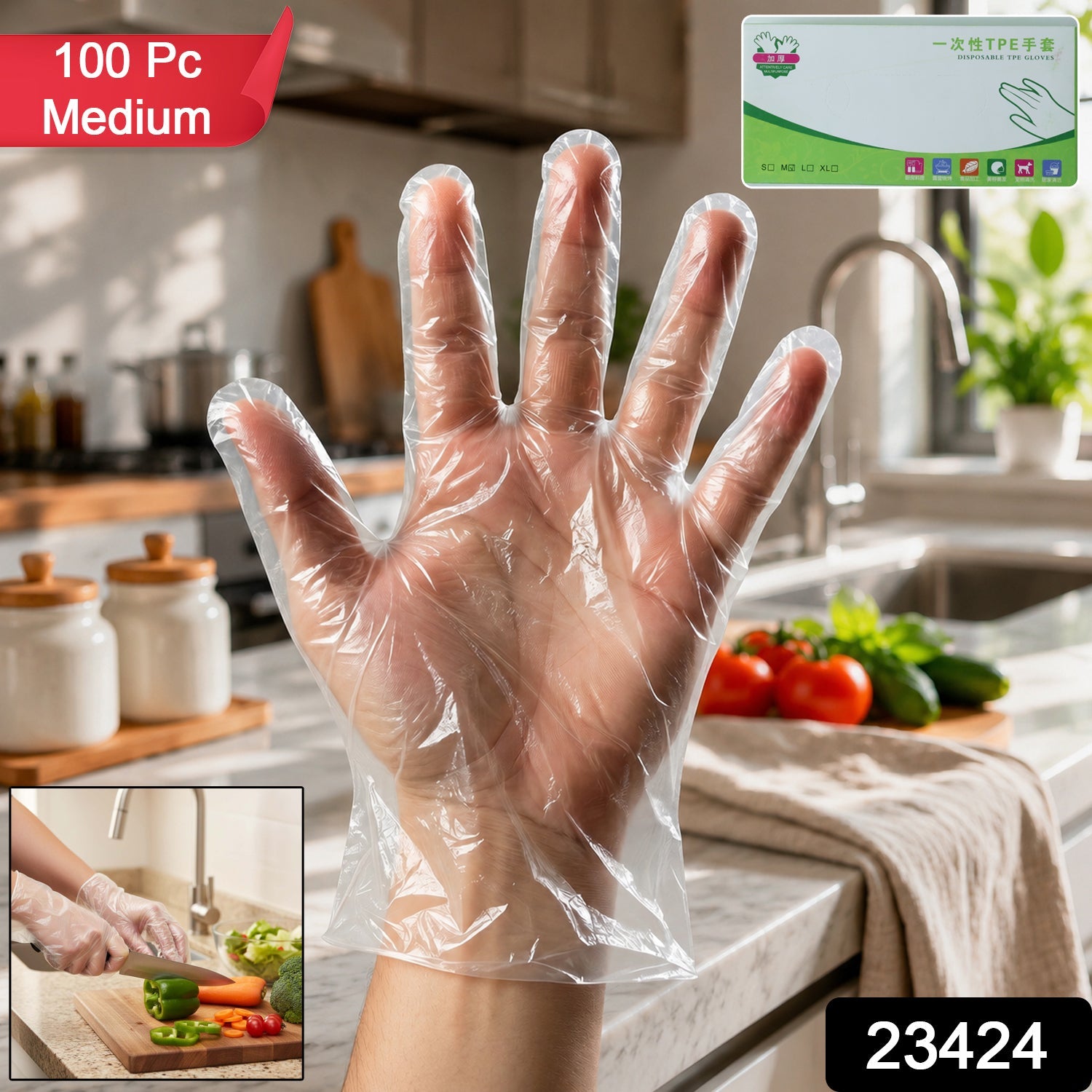 Disposable Plastic Gloves – Hygienic & Single Use for Kitchen & Cleaning Secondary image