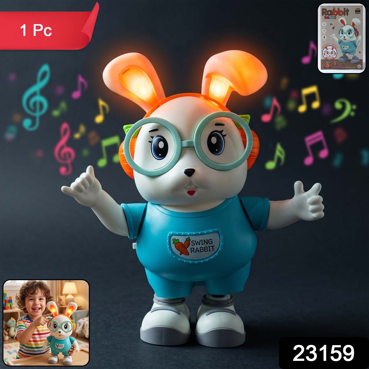 Swing Rabbit Musical Toy – Light-Up Ears & Interactive Play Secondary image