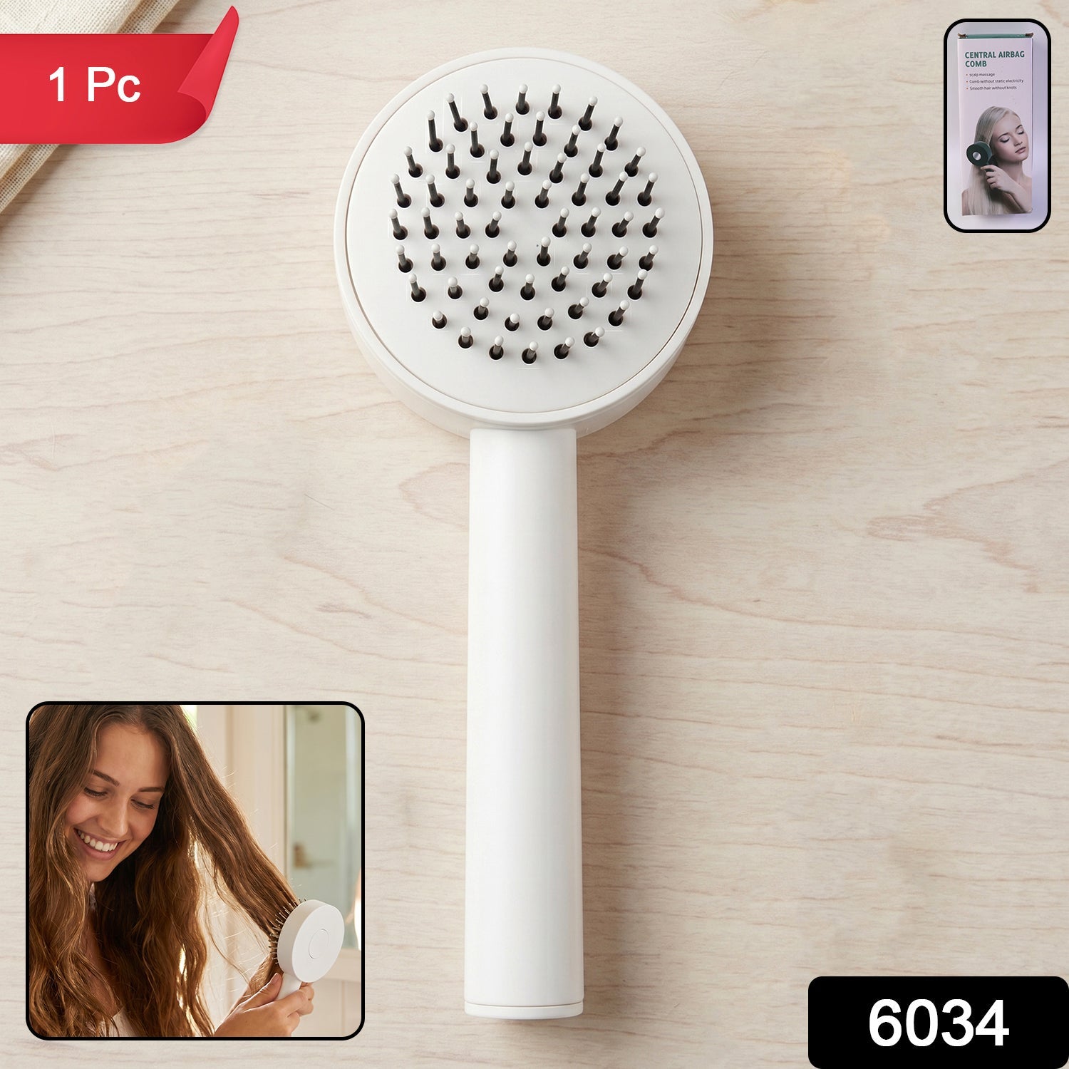 Self-Cleaning Hair Brush – Detangle & Massage | Velvet Wheels Secondary image