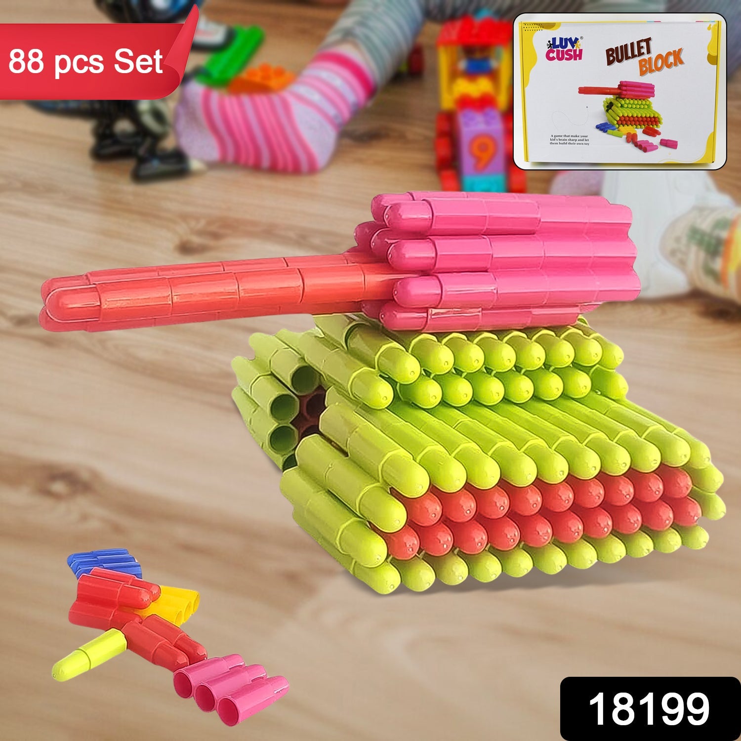 Bullet Blocks for Kids – Creative 88 Pc Building Set | Boardoria Secondary image