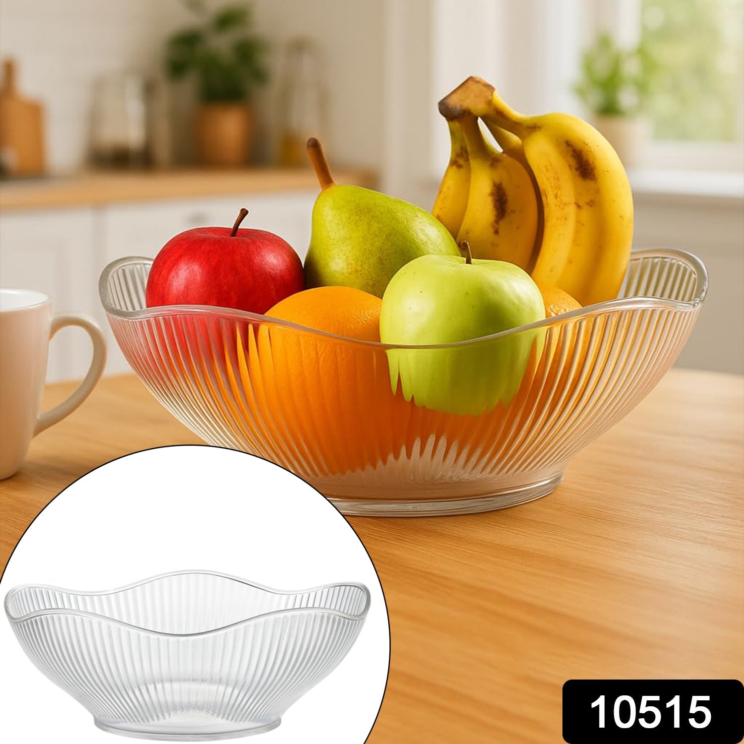 Plastic Fruit Storage Basket – Durable & Elegant Ripple Design Secondary image