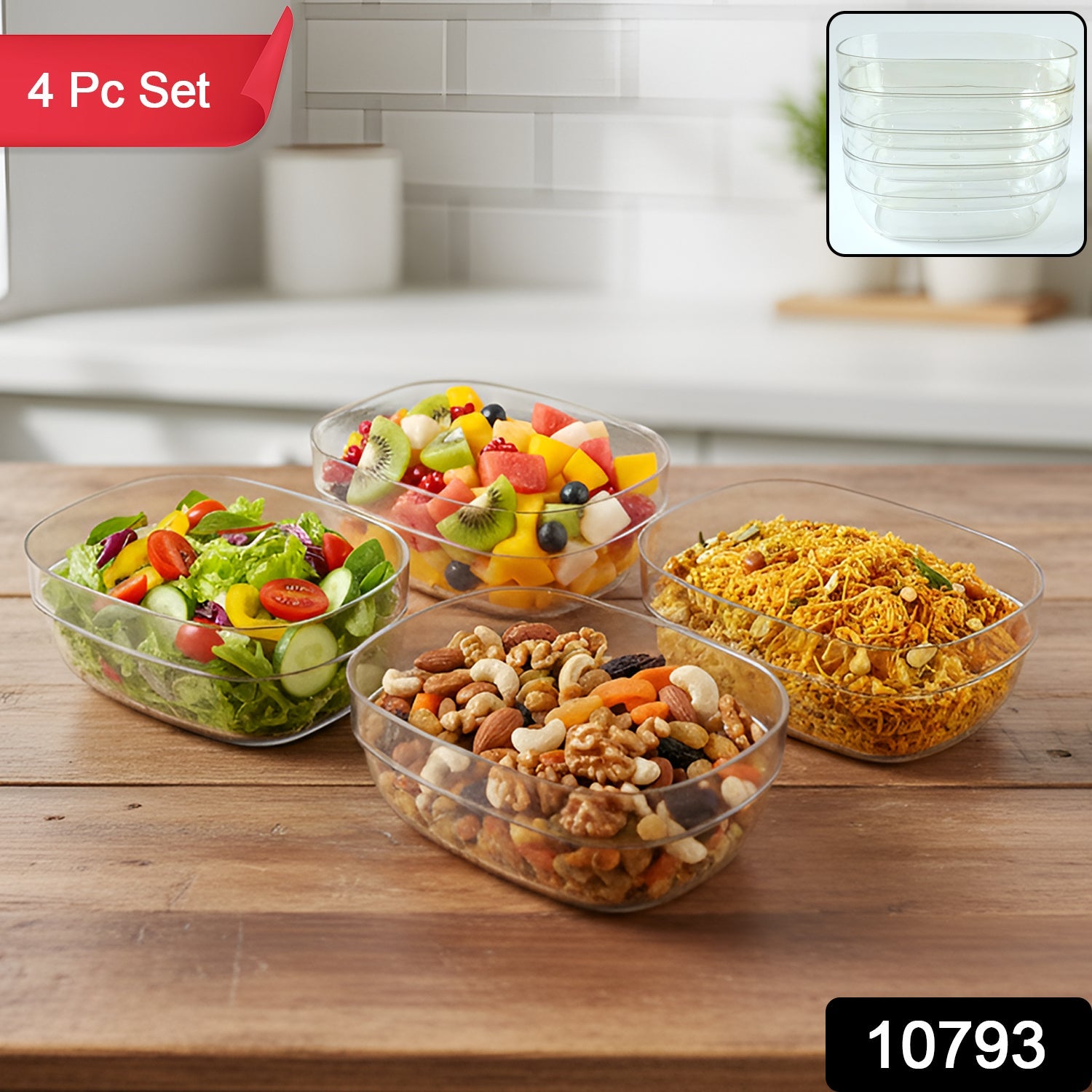 Clear Serving Bowl Set – 4 Durable Multipurpose Bowls Secondary image