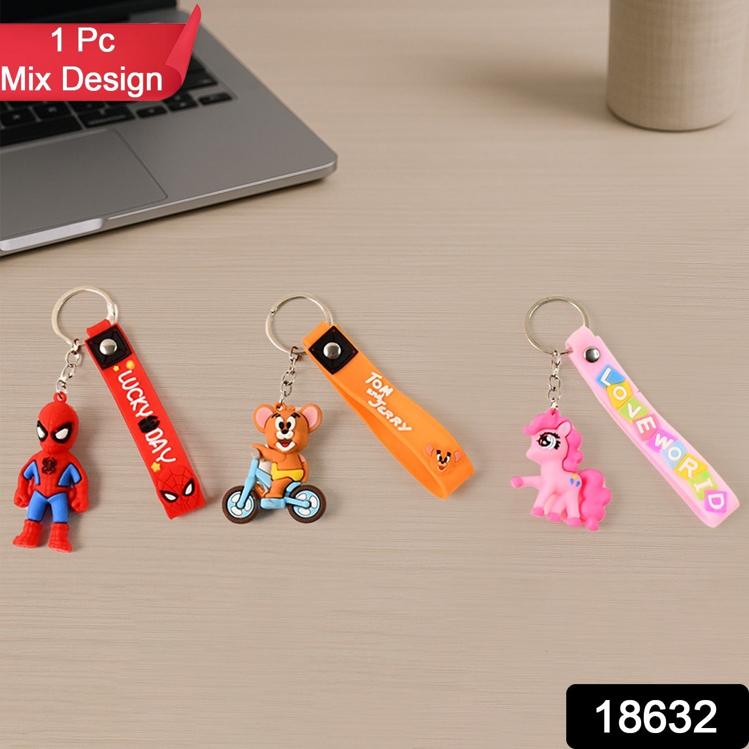 Cartoon Silicone Keychain – Cute 3D Character Bag Charm for Kids | Styleva Secondary image