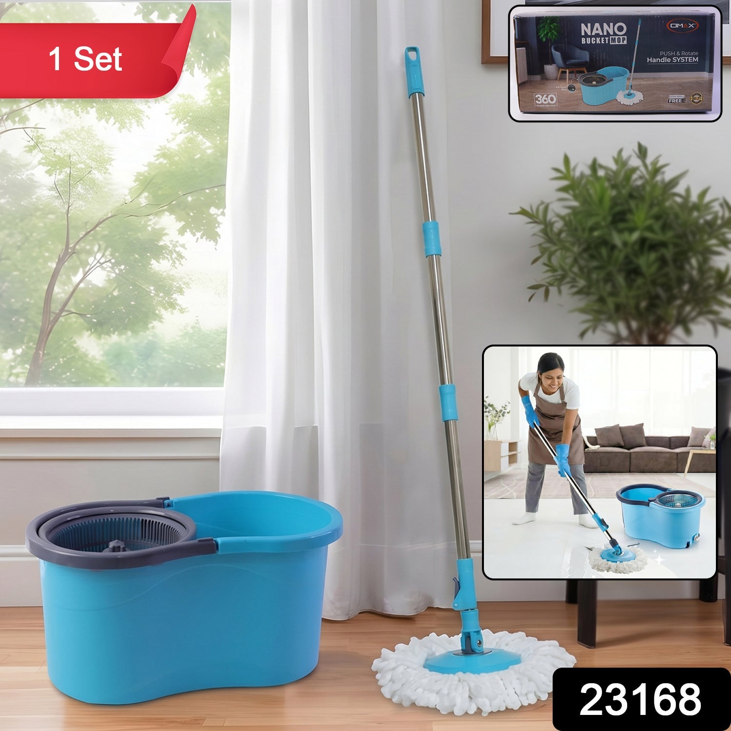 360 Degree Spin Mop – Effortless Floor Cleaning with Adjustable Handle Secondary image