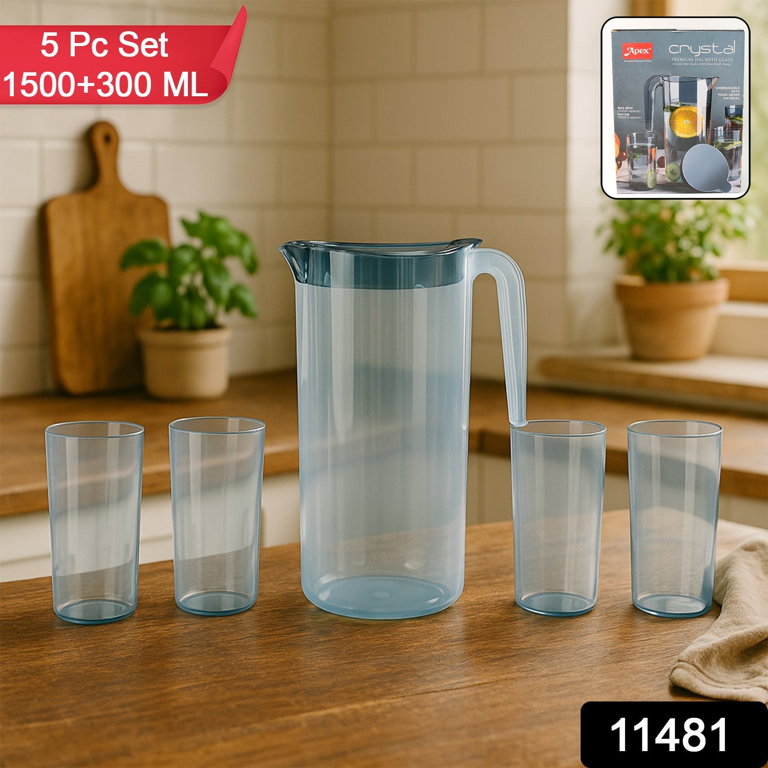 Crystal Premium Jug – 1500ml BPA-Free Unbreakable Set Secondary image