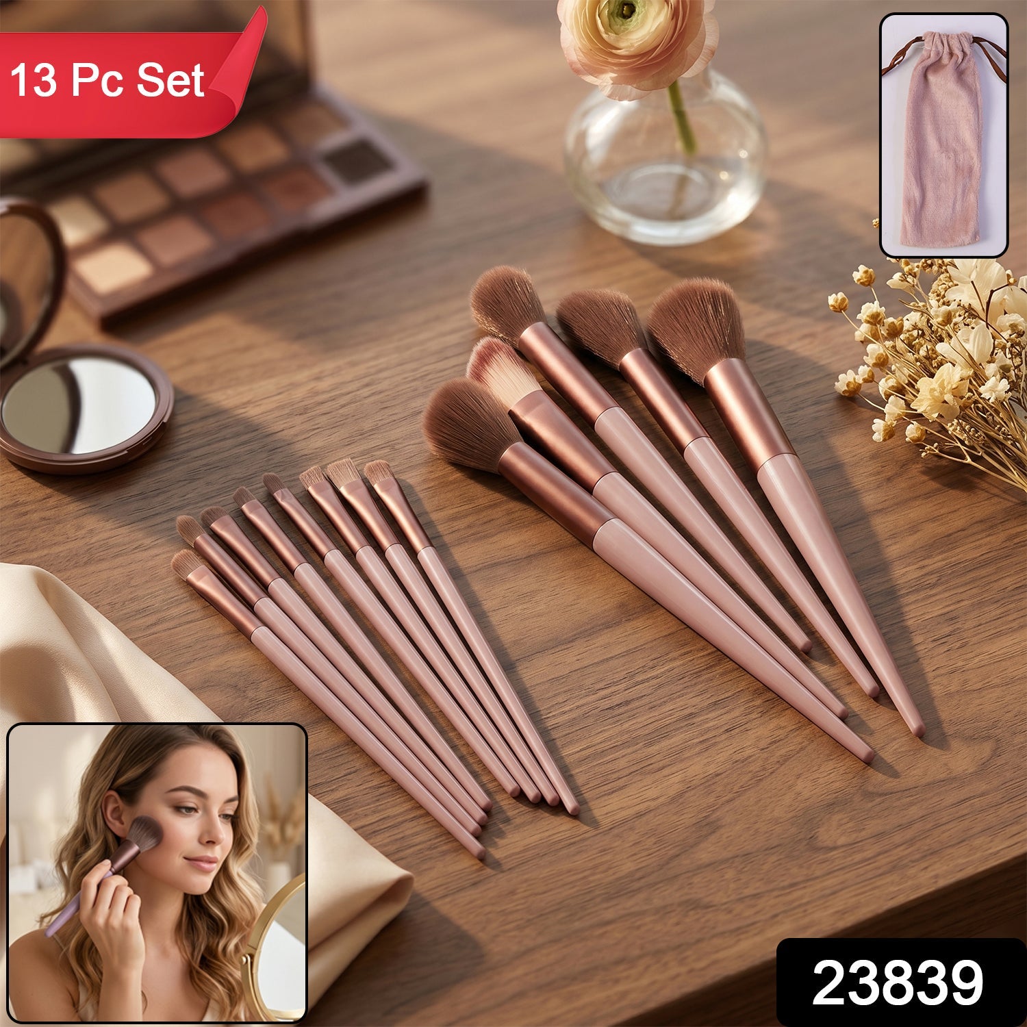 Professional Makeup Brush Set – Complete 13-Piece Collection with Pouch Secondary image