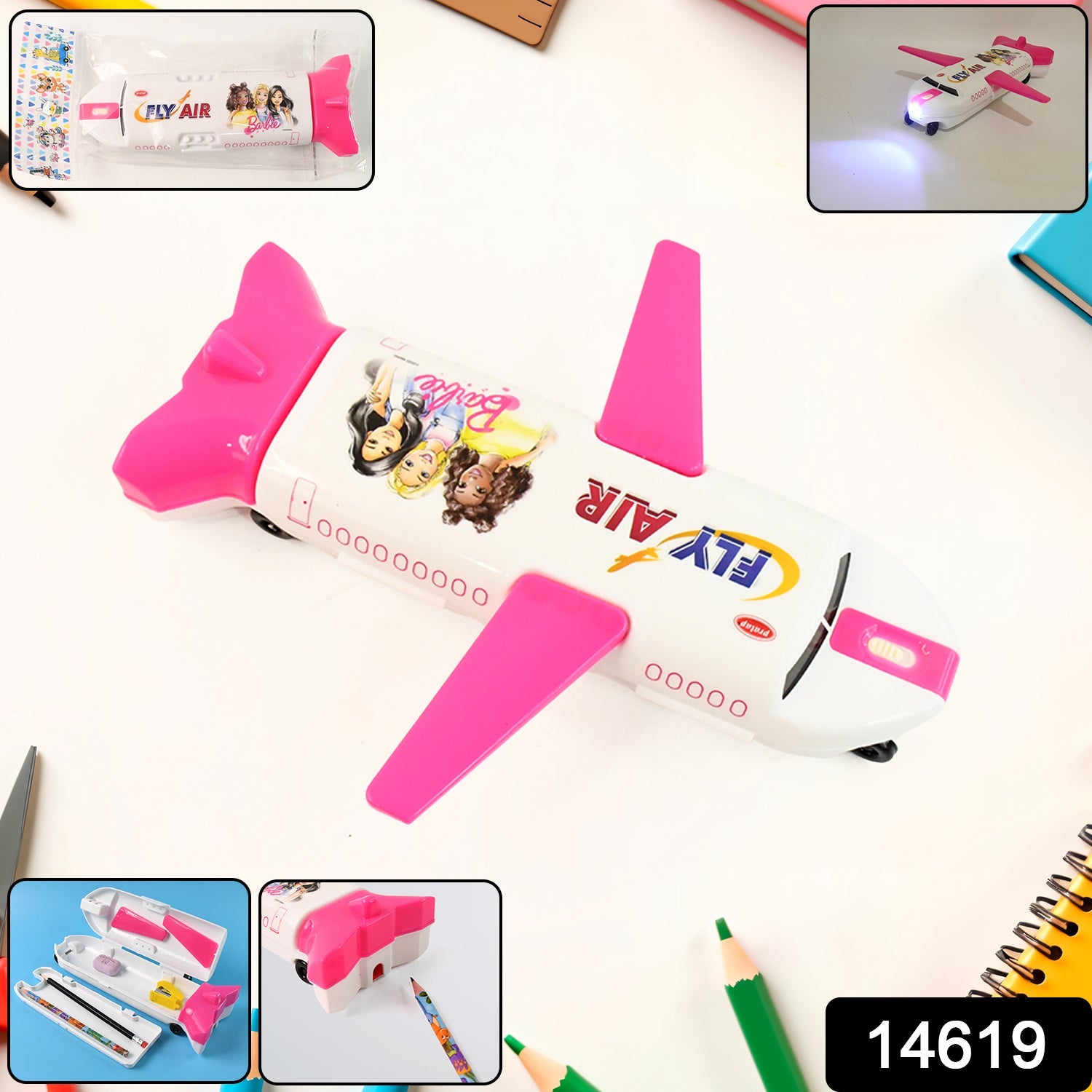 Airplane Pencil Box – LED Light & Sharpener | Deskrova Secondary image