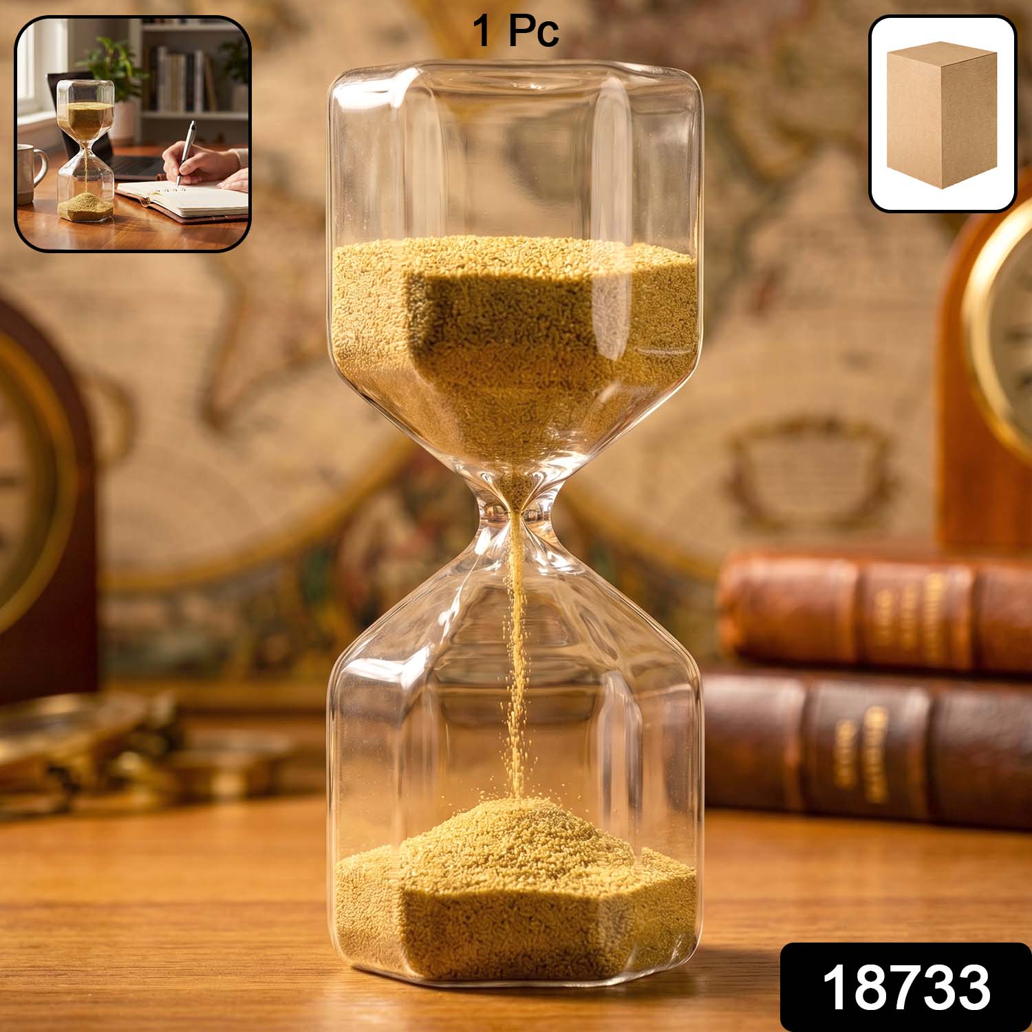 4-Minute Sand Timer Hourglass – Elegant Glass for Desk Decor Secondary image