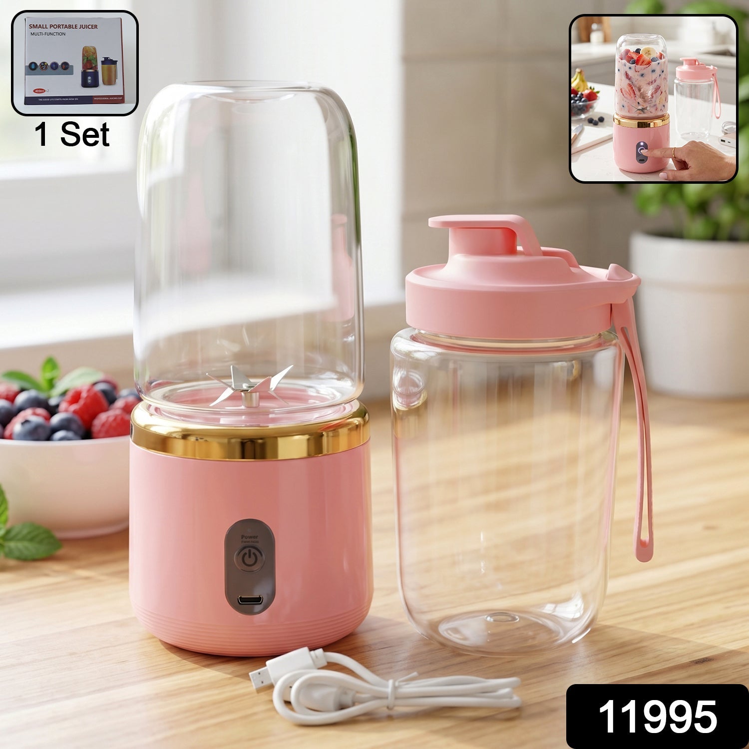 Portable Electric Juicer – Cordless & USB Rechargeable for On-the-Go Secondary image