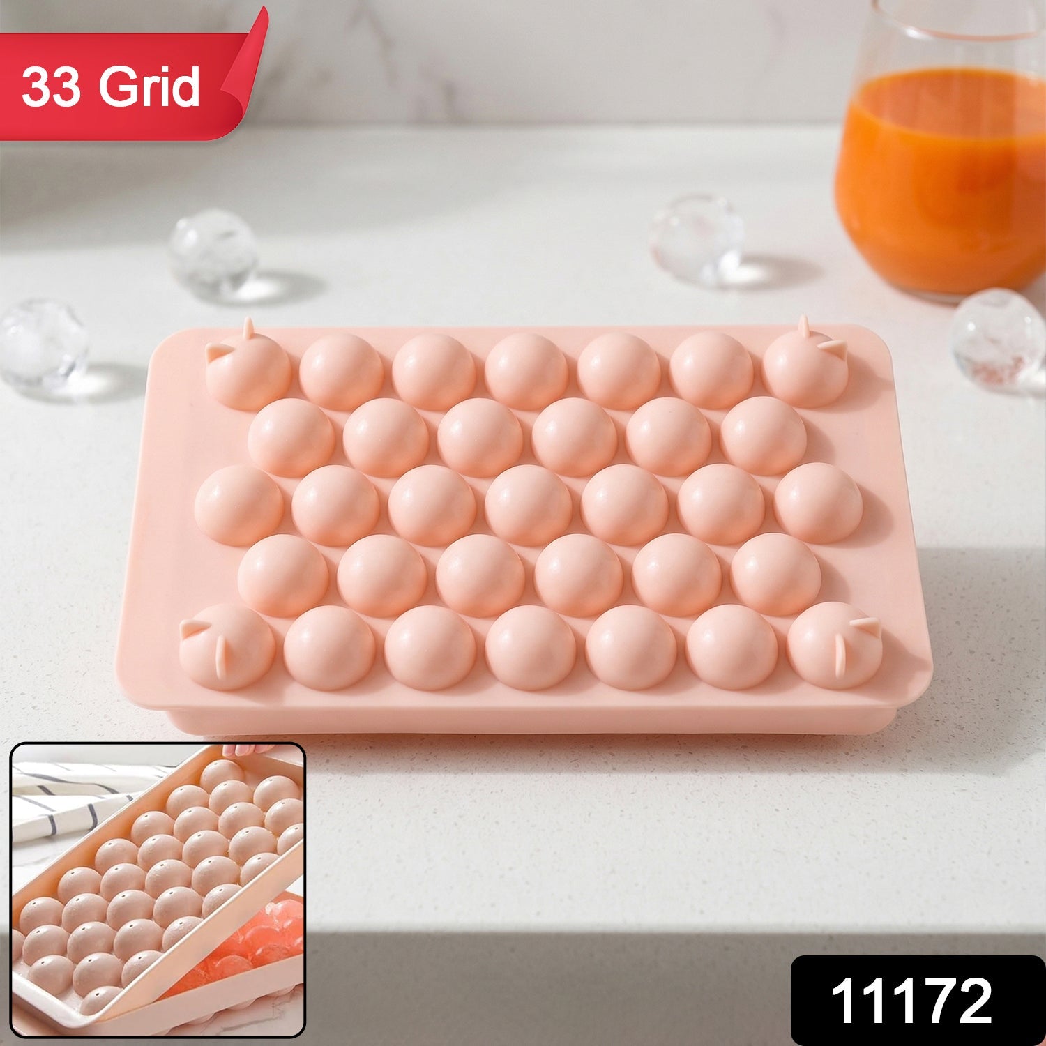 Plastic Ball Ice Cube Tray – Durable & Easy Release with Lid Secondary image