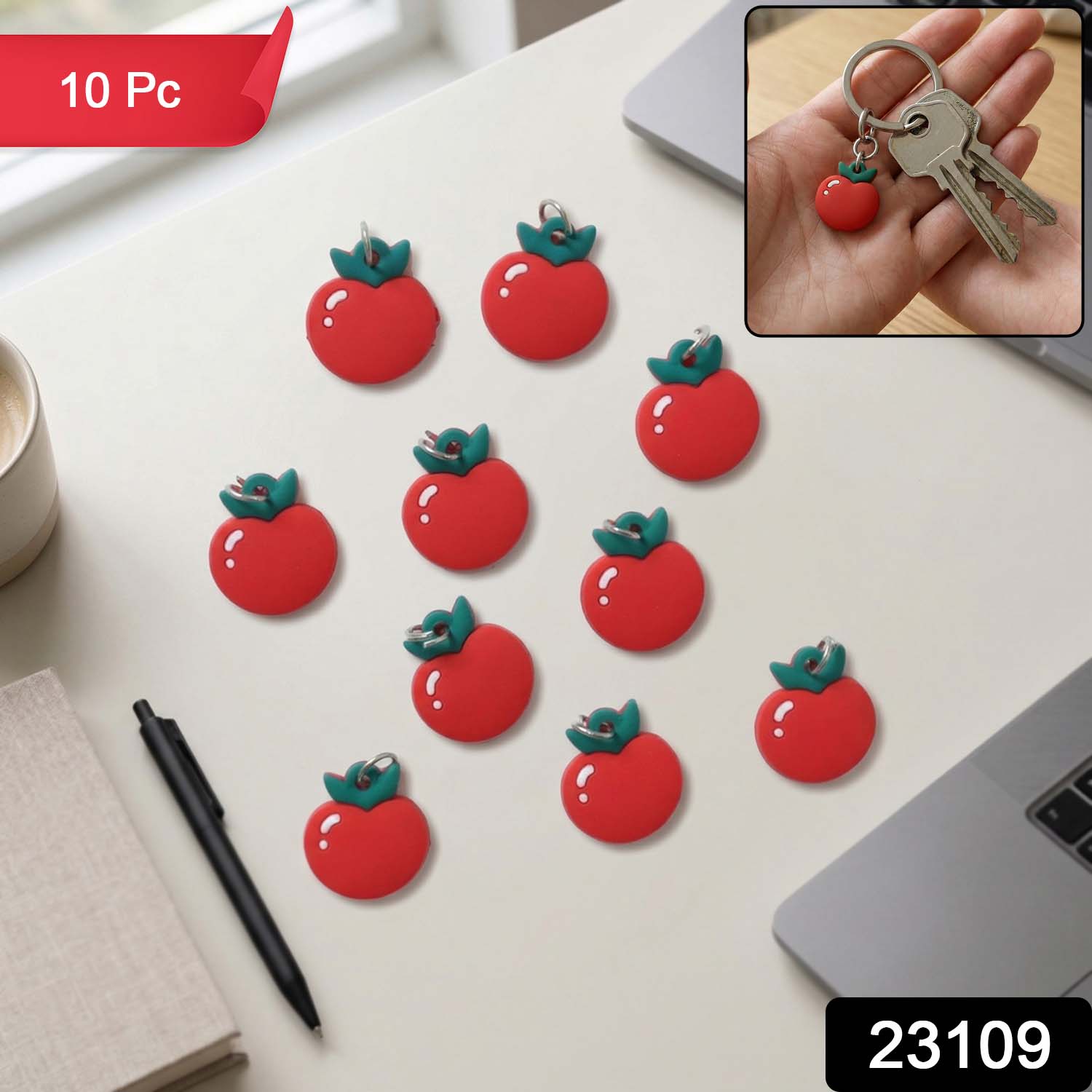 Red Apple Keychain – Cute & Versatile Bag Charm for Gifts Secondary image