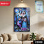 Beautiful Radha Krishna wall frame with full moon in a serene setting