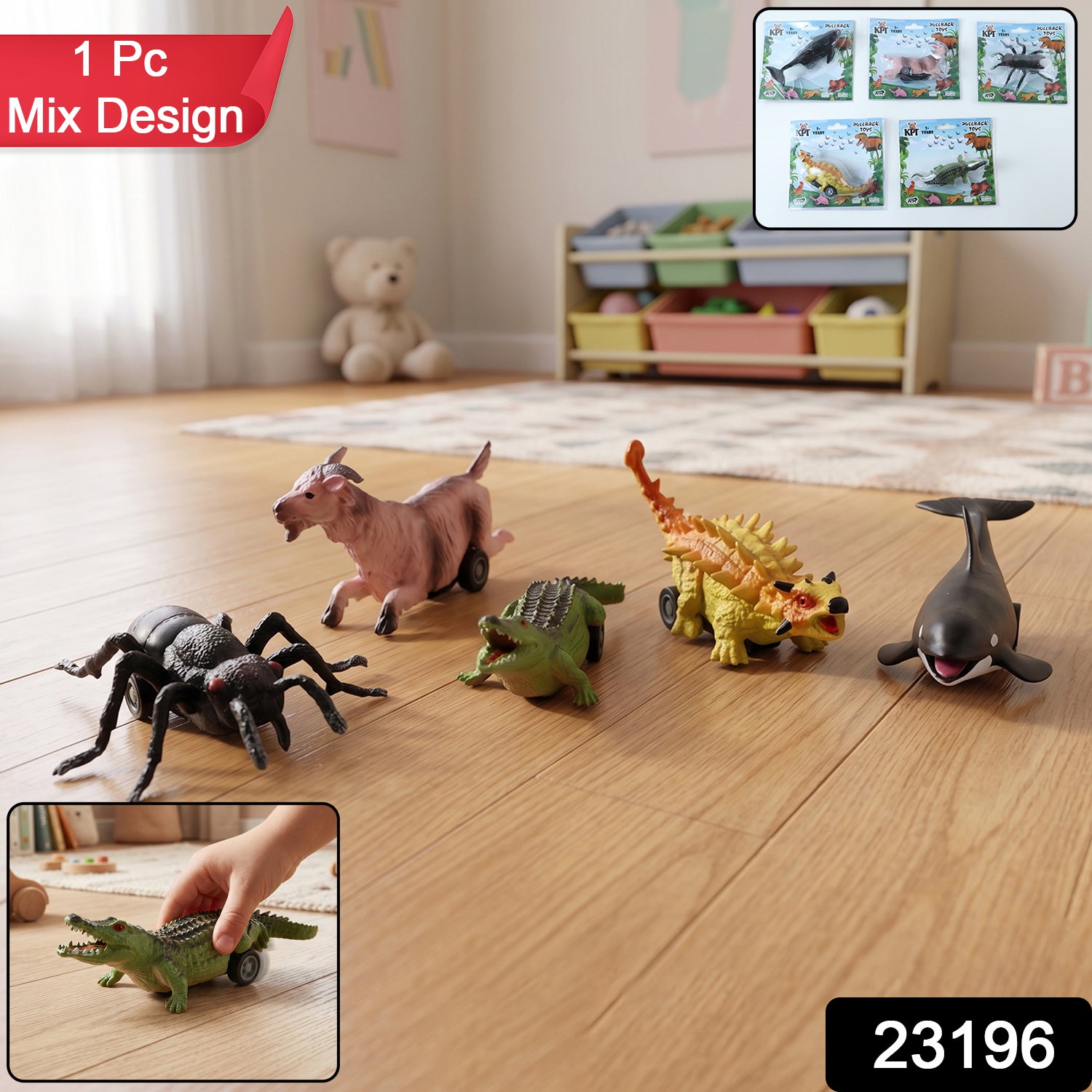 Kids Animal Pull Back Toy – Fun Rolling Motion & Imaginative Play Secondary image