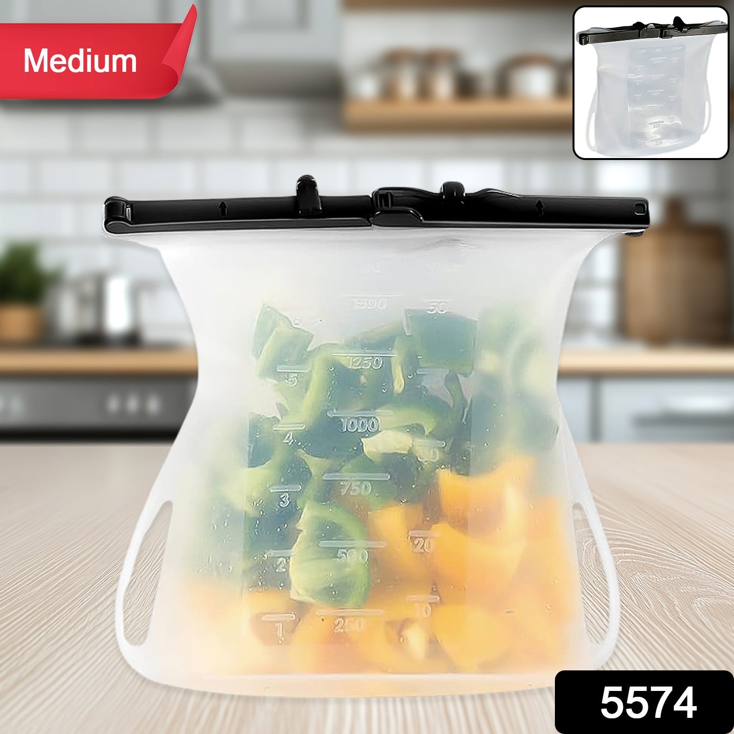 Reusable Silicone Food Bag – Leakproof, BPA-Free, Versatile | Tidy Table Secondary image