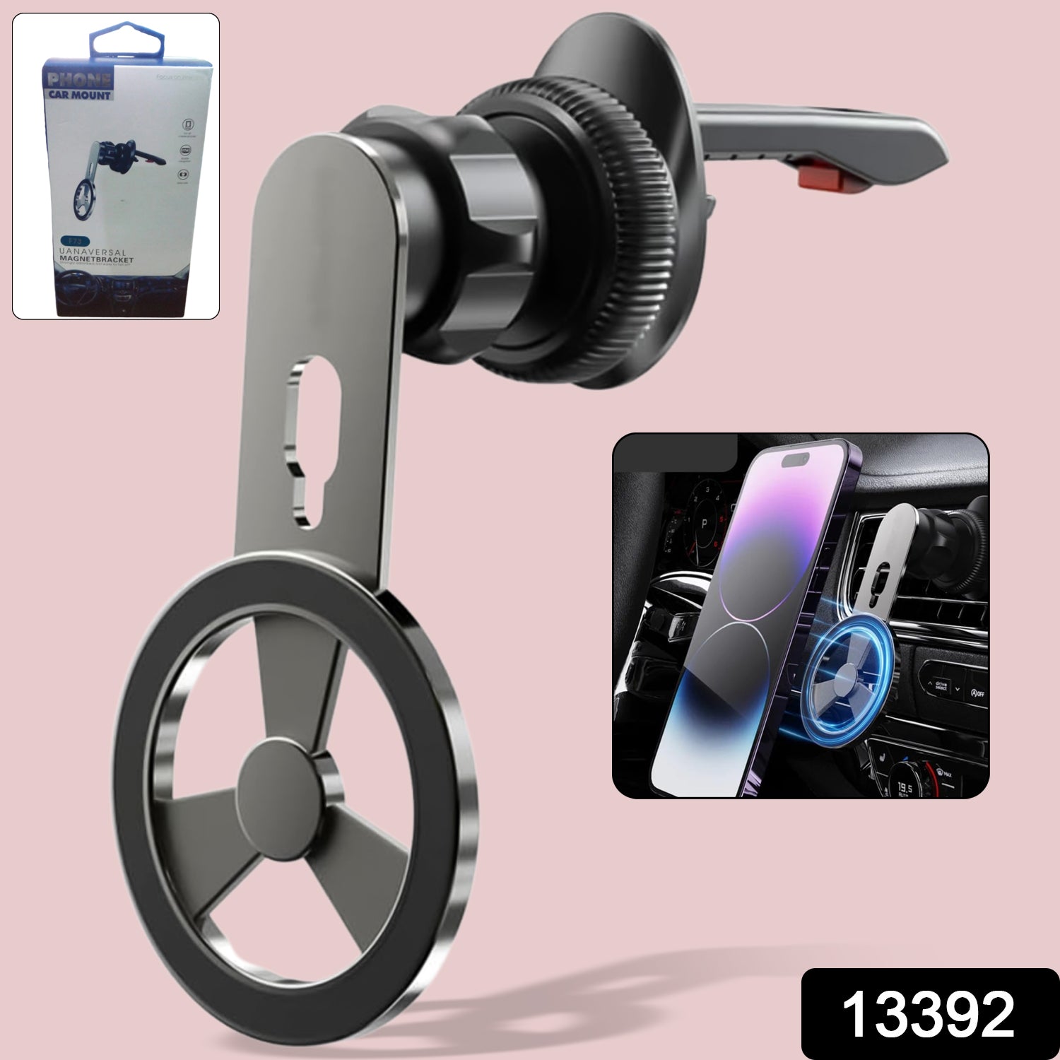Magnetic Car Phone Holder – 360° Rotatable Air Vent Mount | Velvet Wheels Secondary image