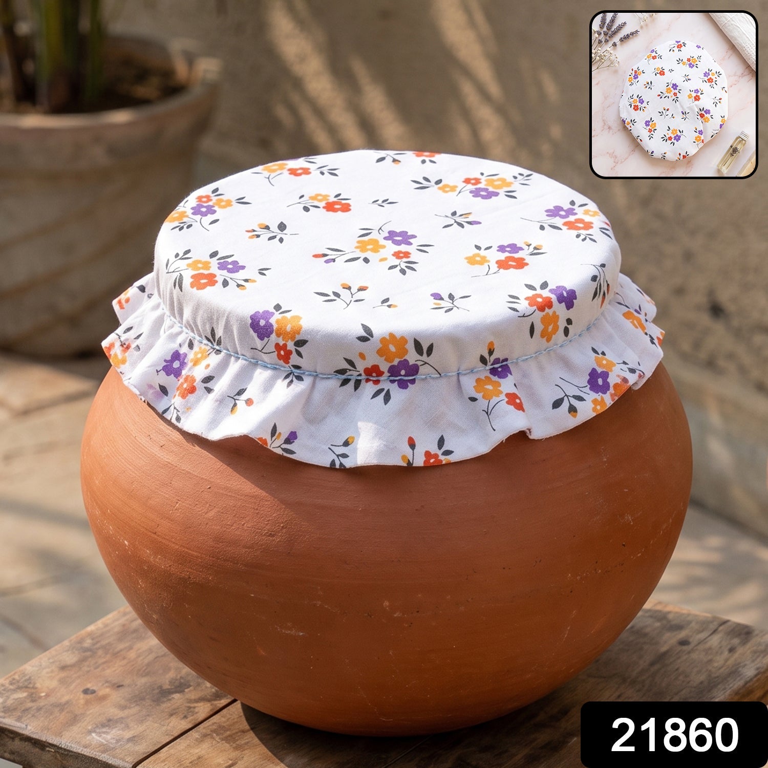 Cotton Matka Cover – Elasticated, Dust & Insect Protection Secondary image