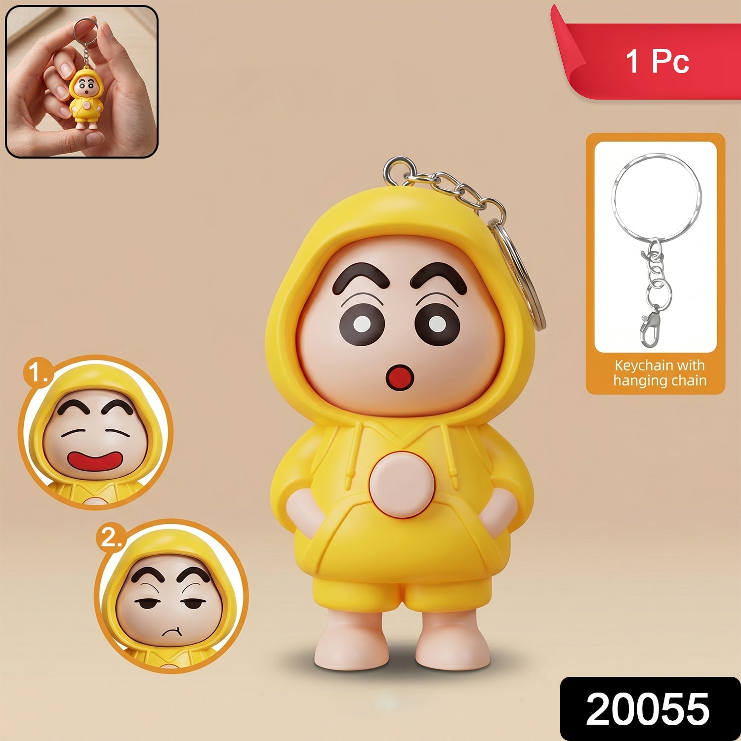 Face Changing Doll Keychain – Multiple Expressions & Compact Design Secondary image