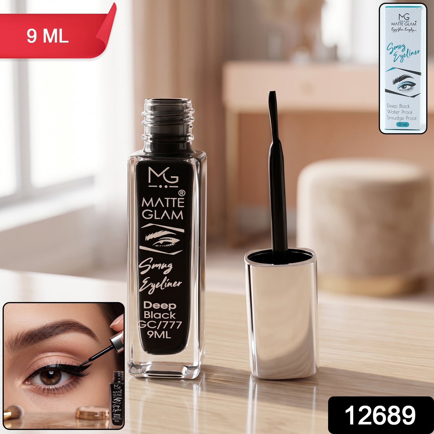 Deep Black Matte Eyeliner – Smudge Proof, Long Lasting Secondary image