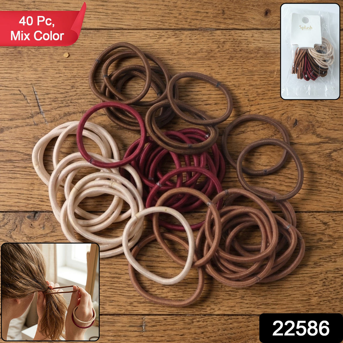 Vibrant mixed color elastic hair ties for women and girls Main image