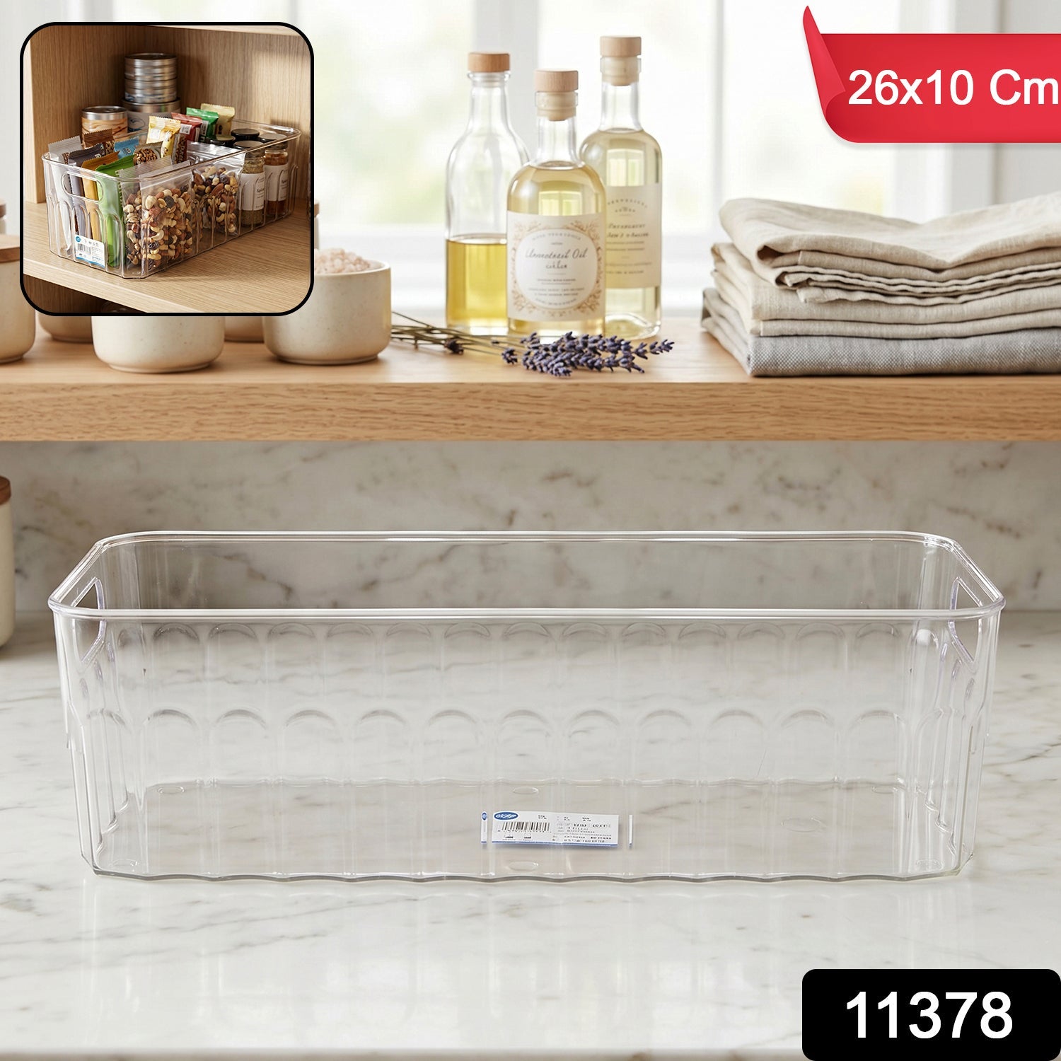 Plastic Fridge Organizer Basket – Clear Storage Solution for Kitchen Secondary image