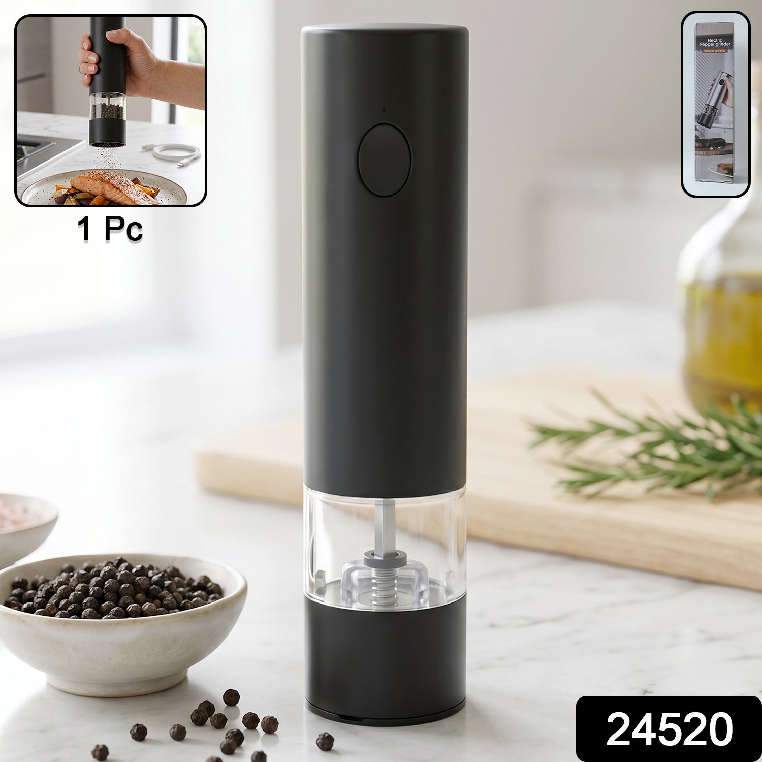Electric Pepper Grinder – USB Rechargeable & One Touch Operation Secondary image