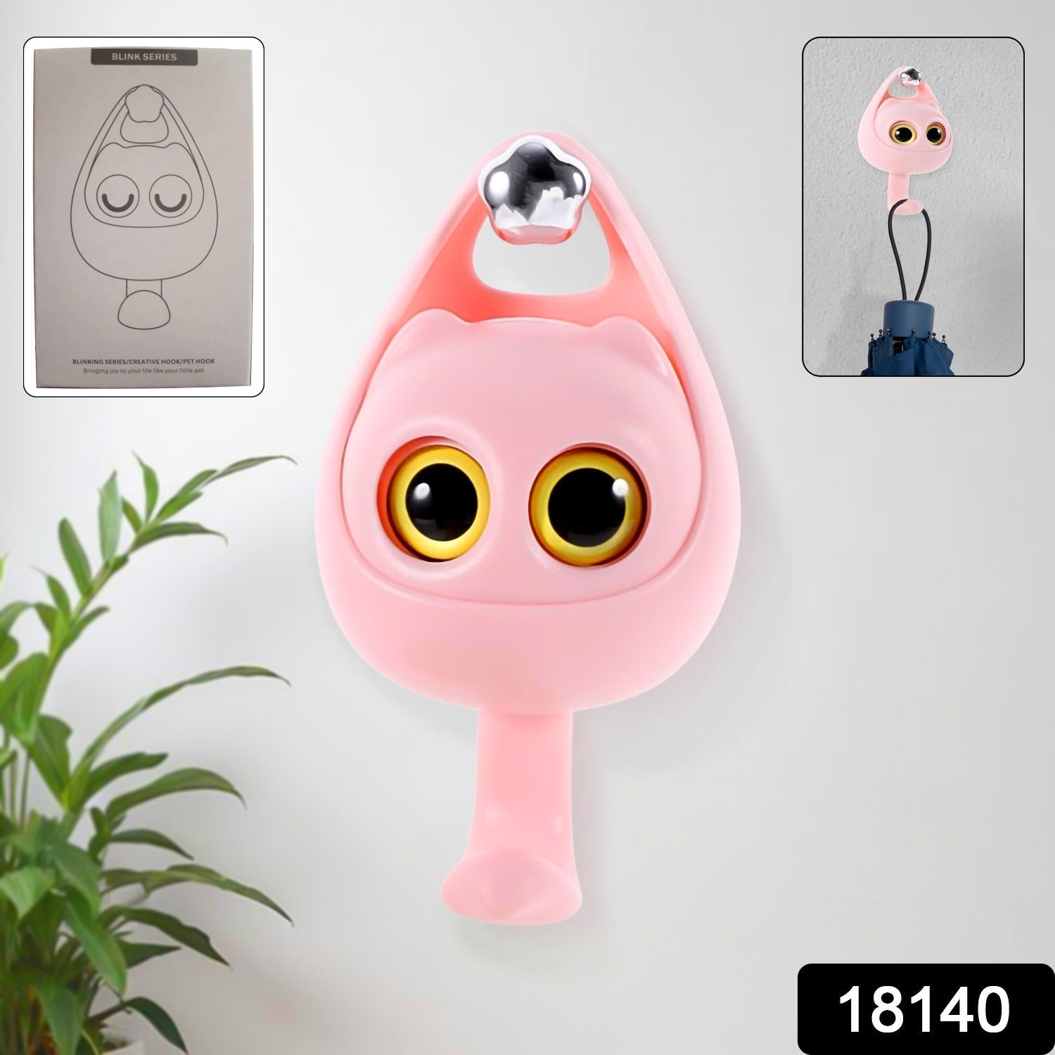 Adhesive Coat Hook – Cute Wink Cat Design, No Drill | Indo Glow Secondary image