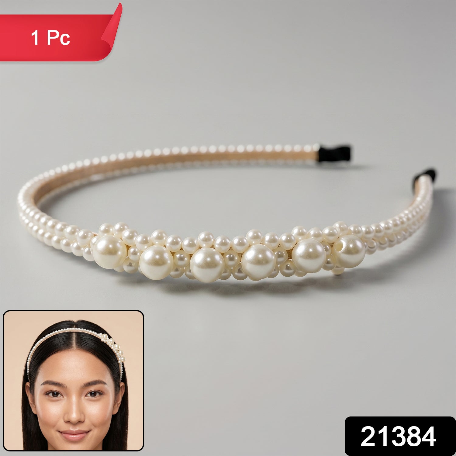 Pearl Beaded Headband – Elegant and Lightweight for Daily & Party Wear Secondary image