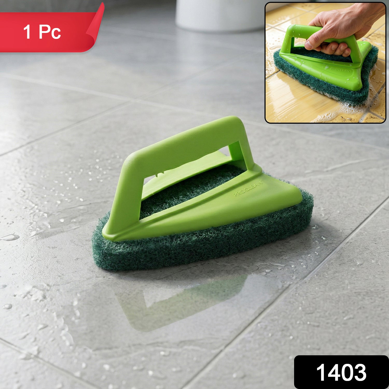 Bathroom Tile Scrubber – Abrasive Head & Handle | Pro Clean Secondary image